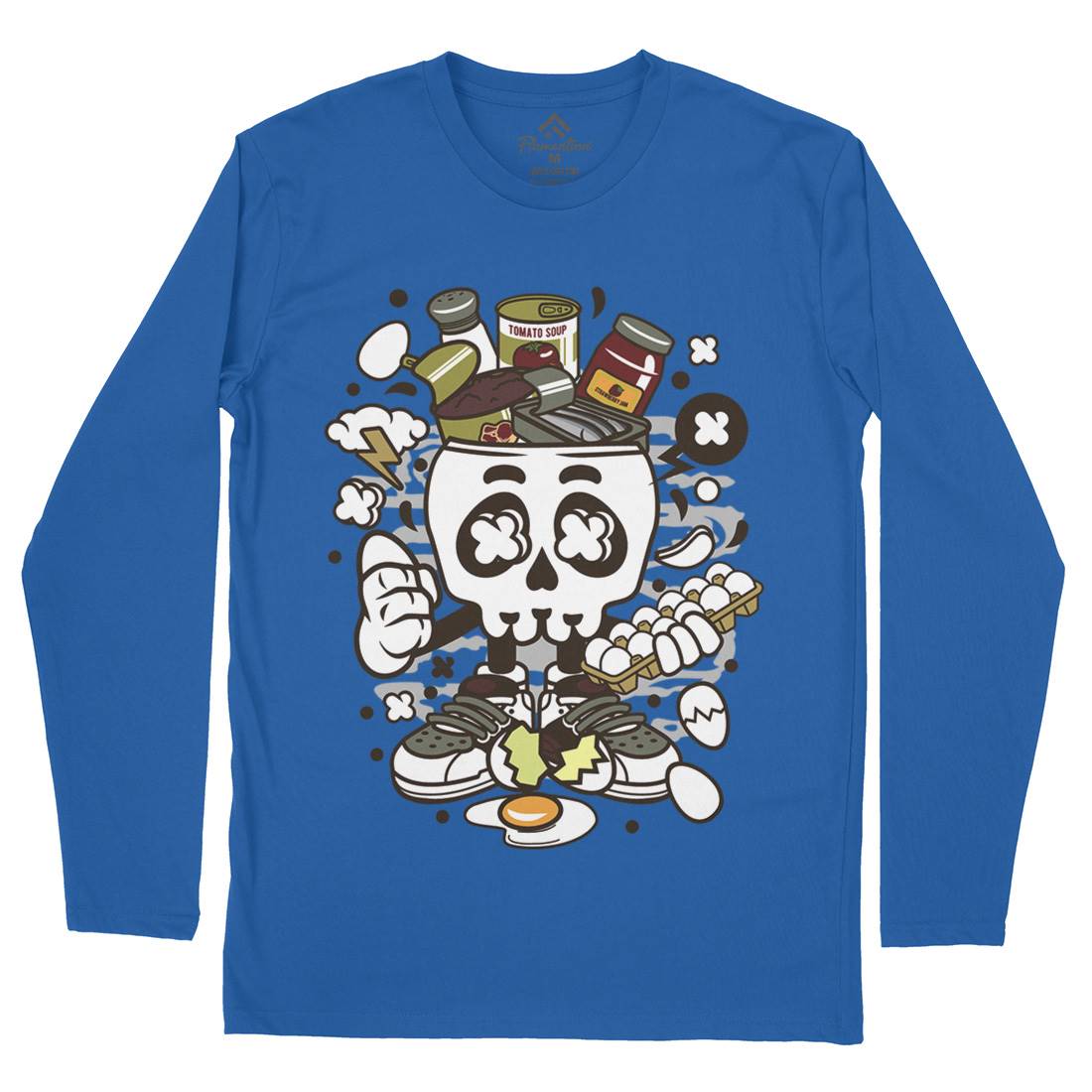 Egg Skull Mens Long Sleeve T-Shirt Food C102