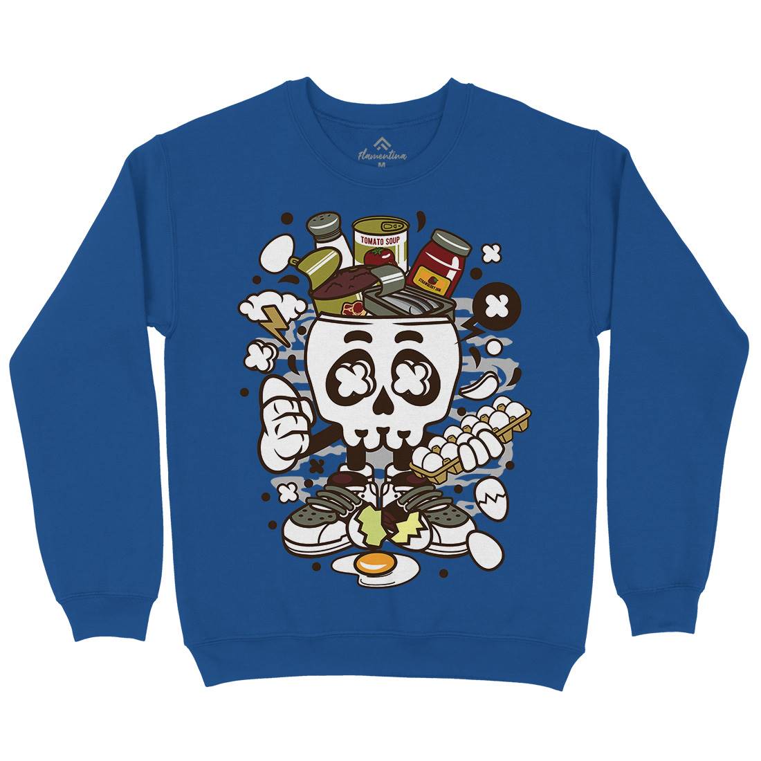 Egg Skull Mens Crew Neck Sweatshirt Food C102