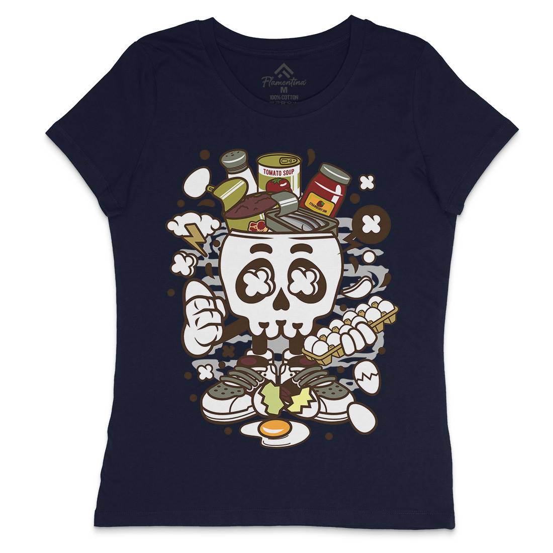 Egg Skull Womens Crew Neck T-Shirt Food C102
