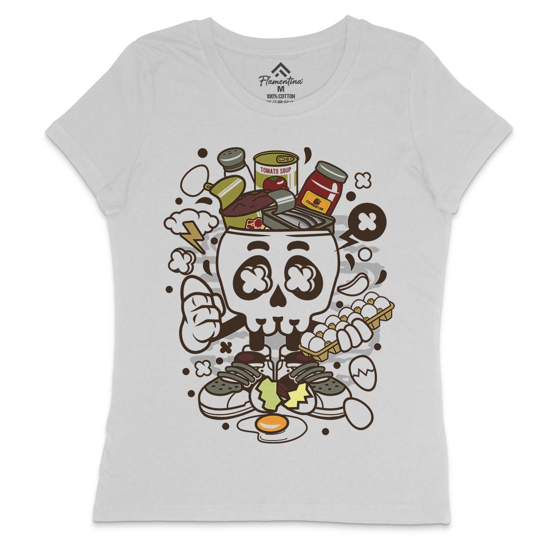 Egg Skull Womens Crew Neck T-Shirt Food C102