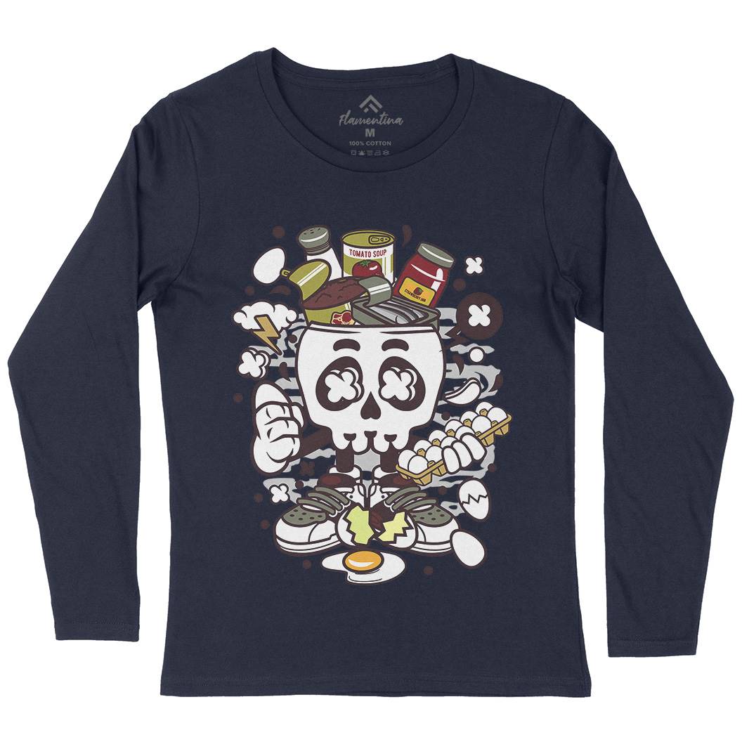 Egg Skull Womens Long Sleeve T-Shirt Food C102