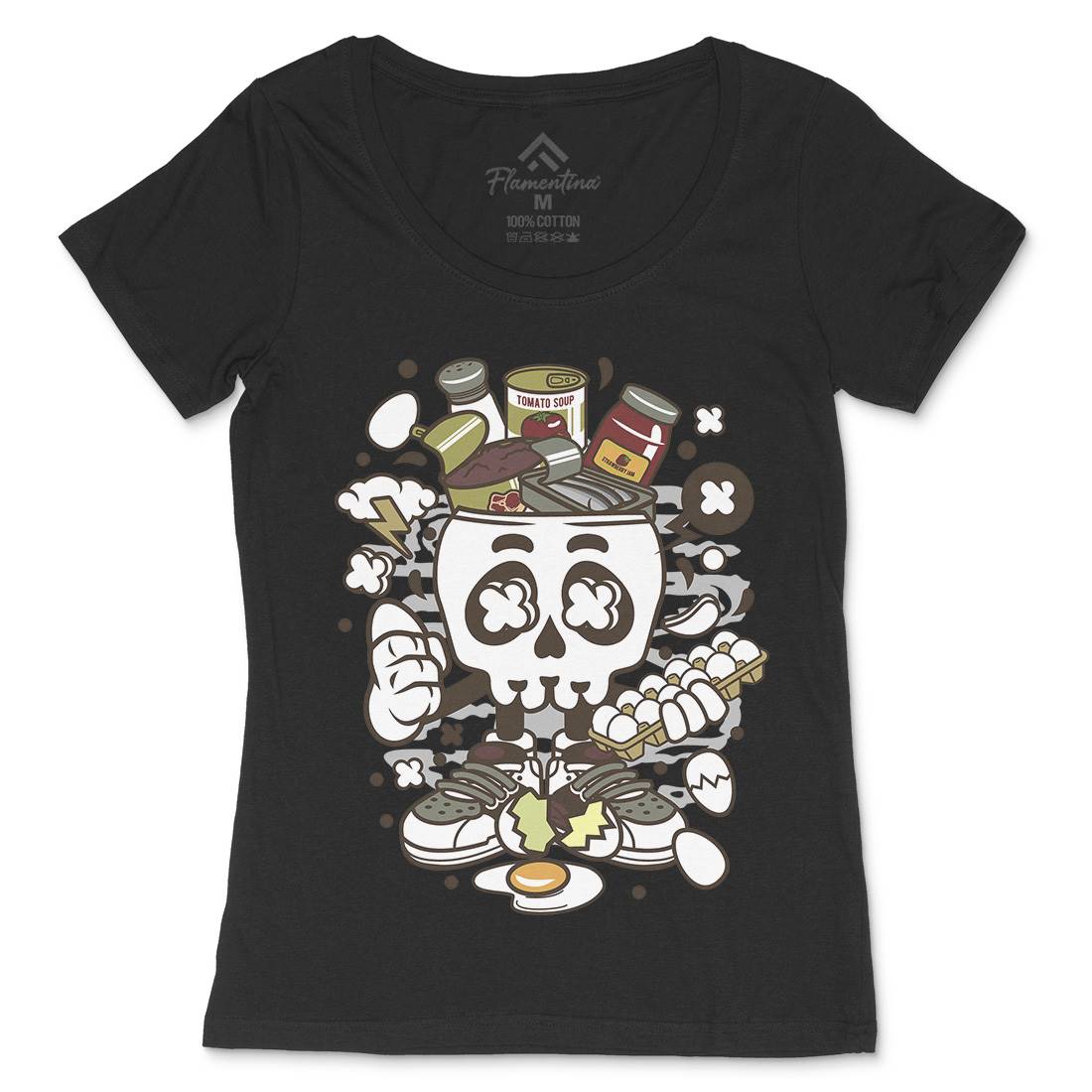 Egg Skull Womens Scoop Neck T-Shirt Food C102