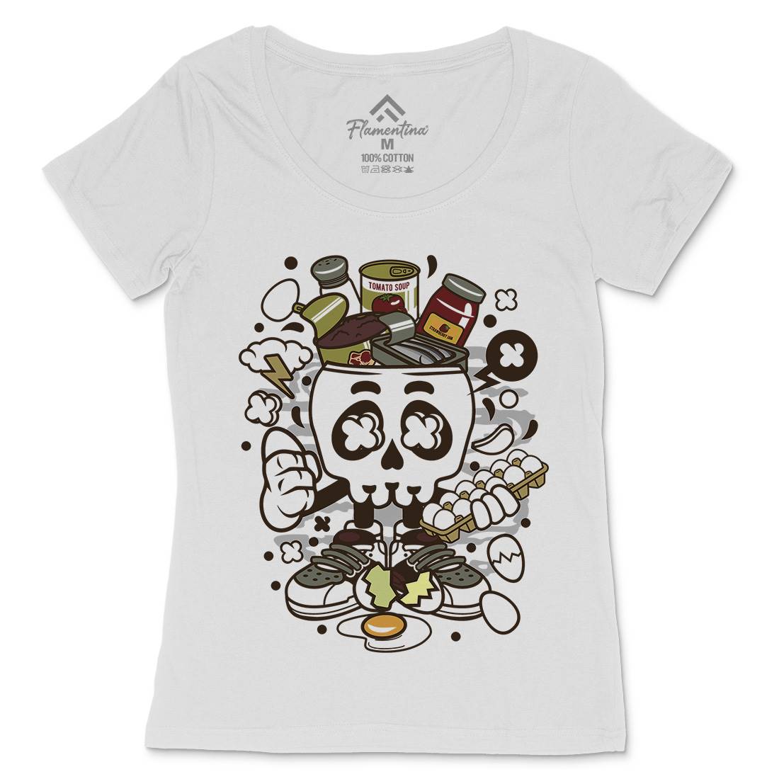 Egg Skull Womens Scoop Neck T-Shirt Food C102