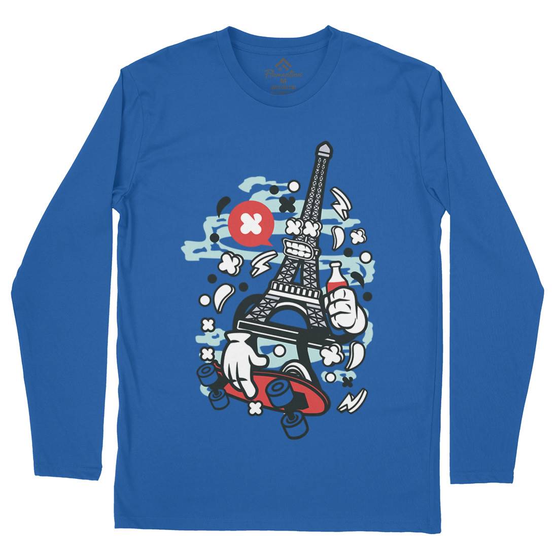 Eiffel Skater Mens Long Sleeve T-Shirt Skate C104