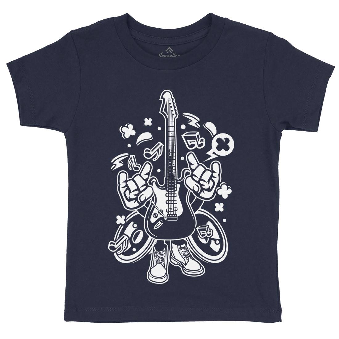 Electric Guitar Kids Crew Neck T-Shirt Music C105