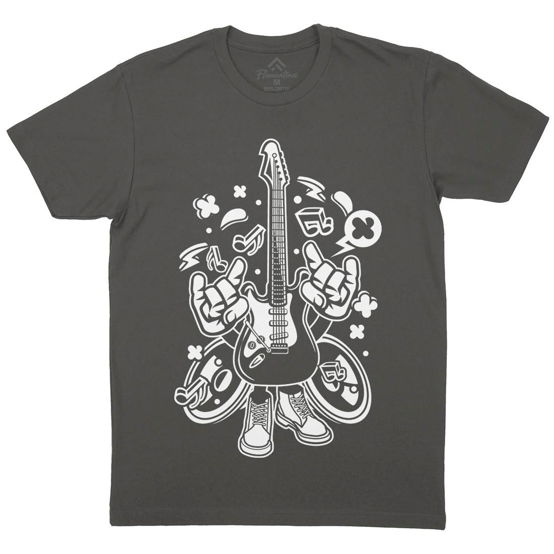 Electric Guitar Mens Crew Neck T-Shirt Music C105