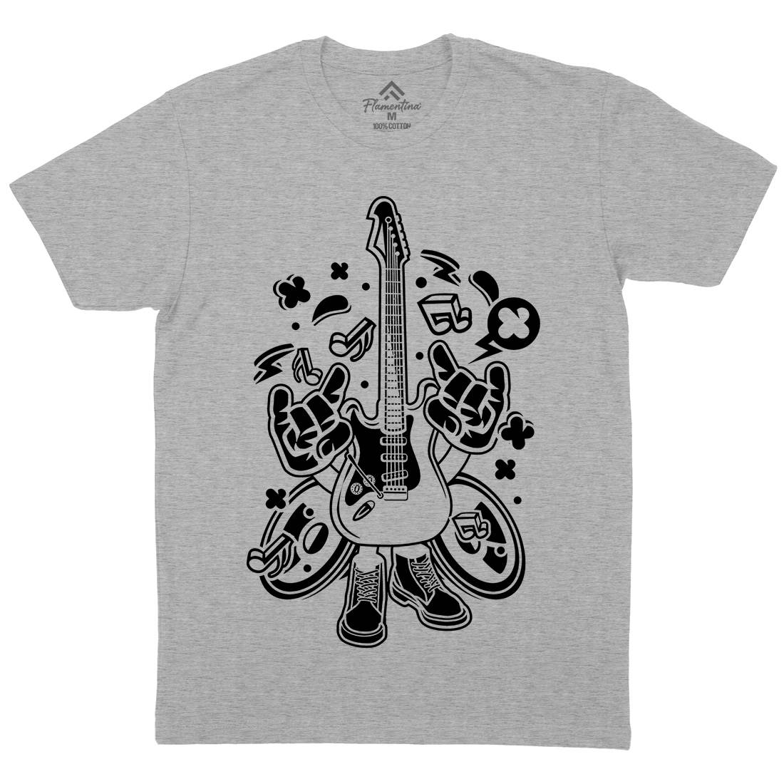 Electric Guitar Mens Crew Neck T-Shirt Music C105