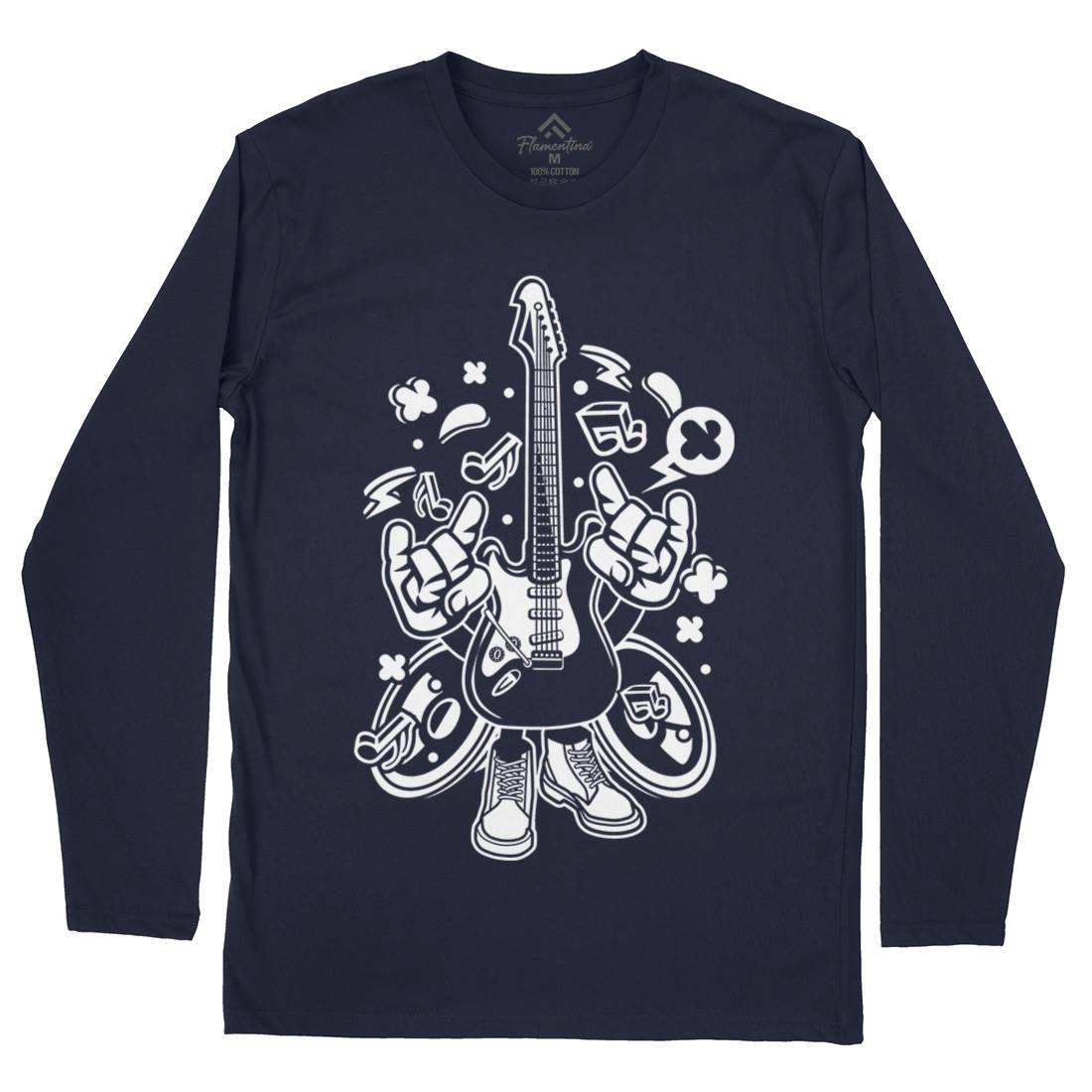 Electric Guitar Mens Long Sleeve T-Shirt Music C105