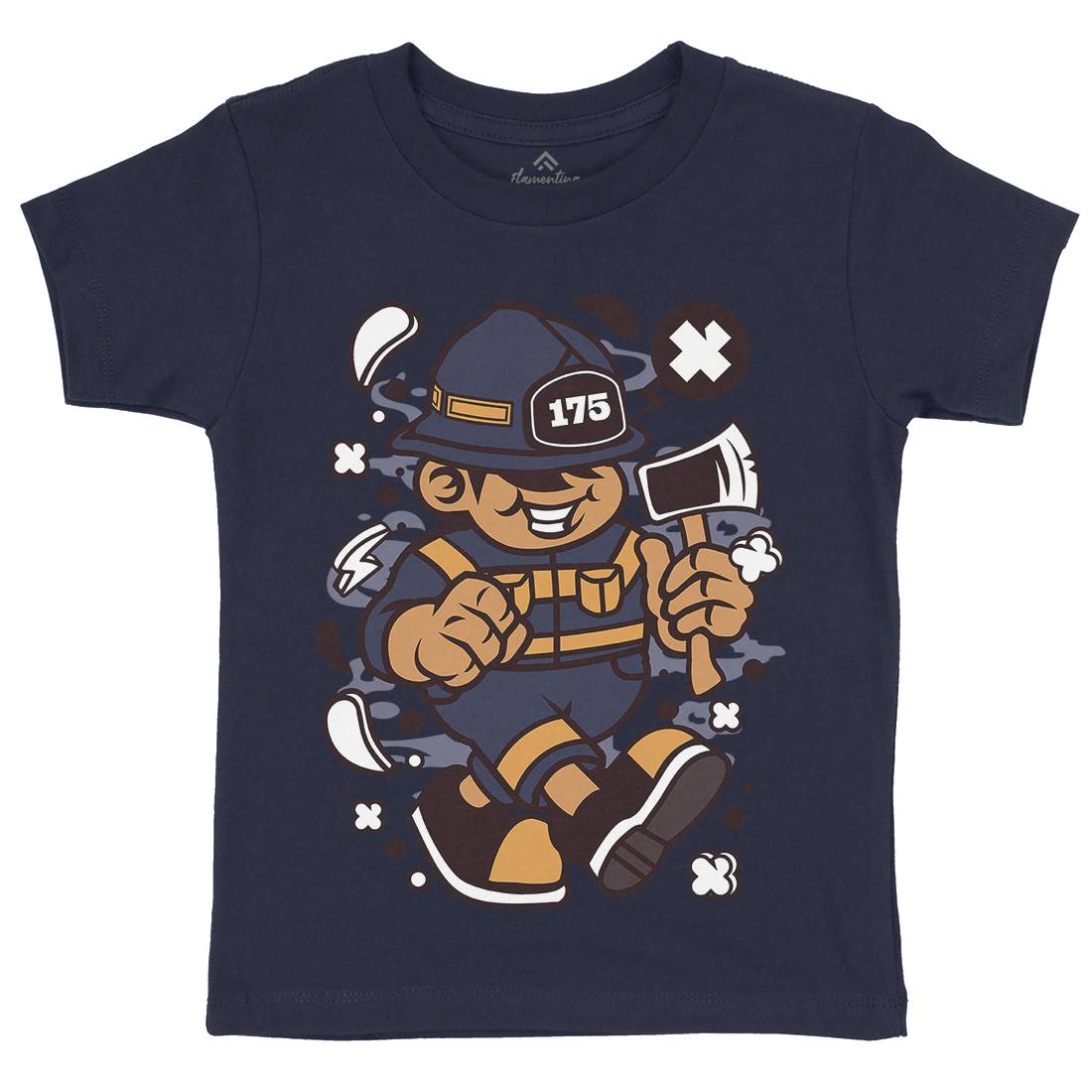 Firefighter Fat Kid Kids Crew Neck T-Shirt Firefighters C107