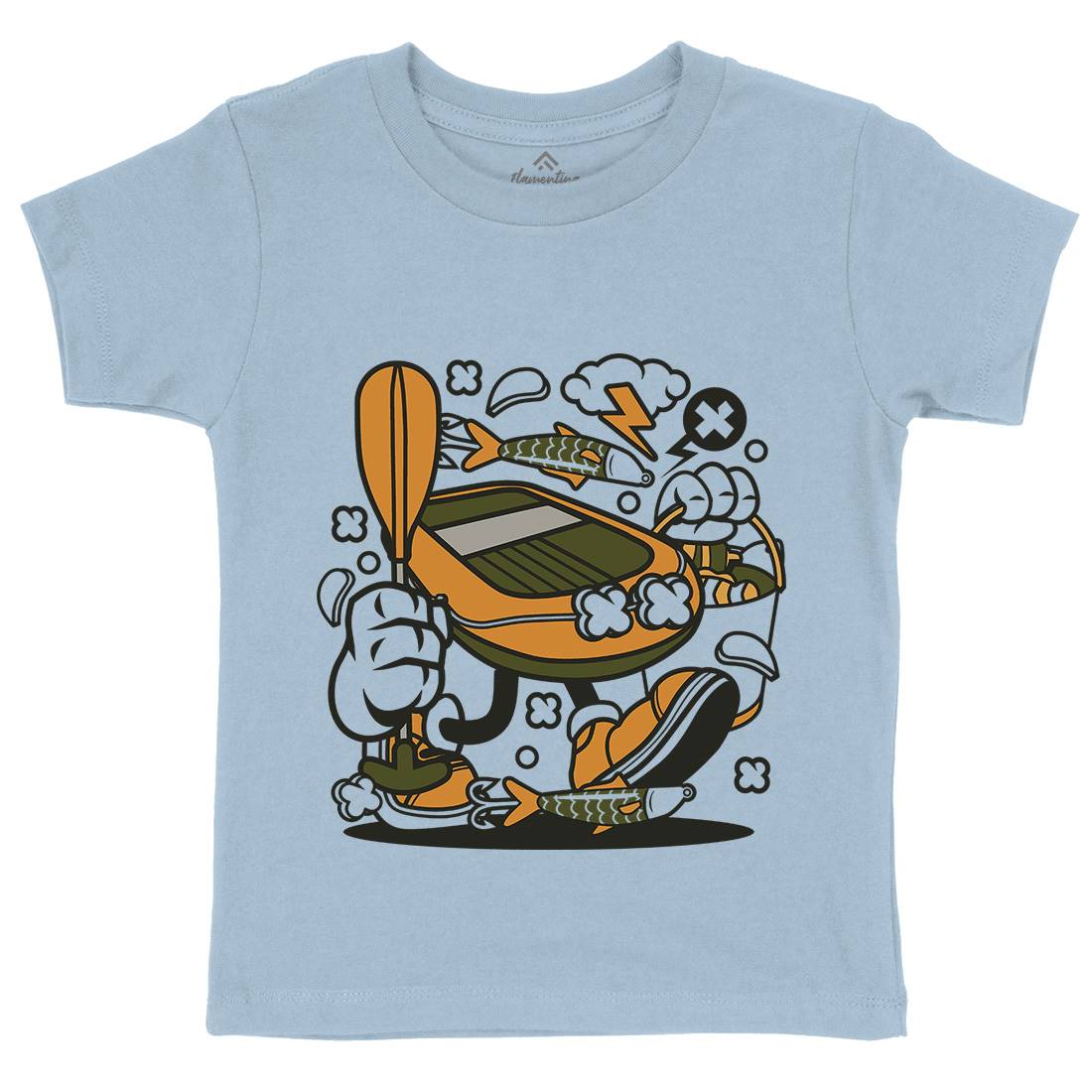 Boat Kids Crew Neck T-Shirt Fishing C109