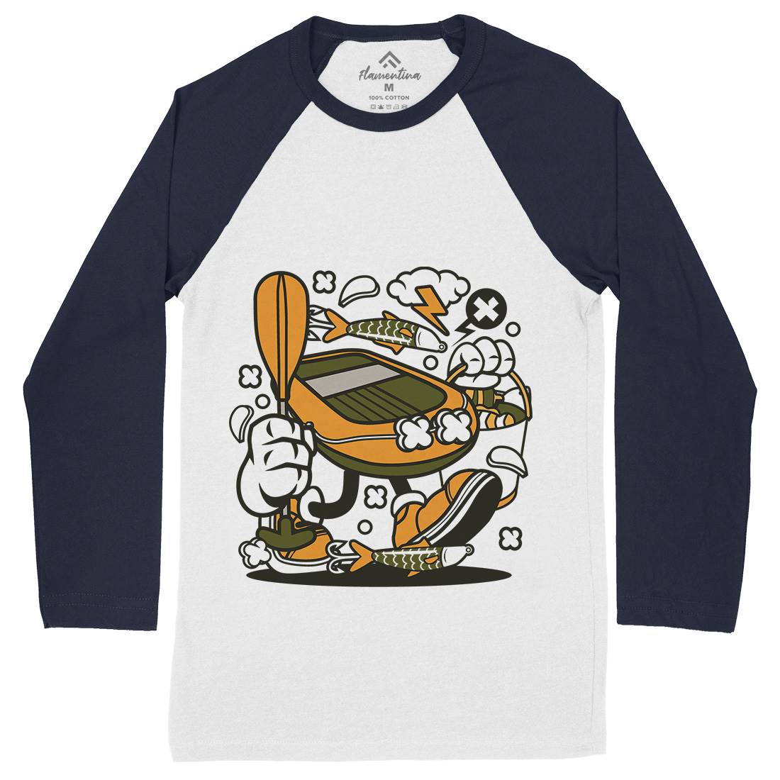 Boat Mens Long Sleeve Baseball T-Shirt Fishing C109