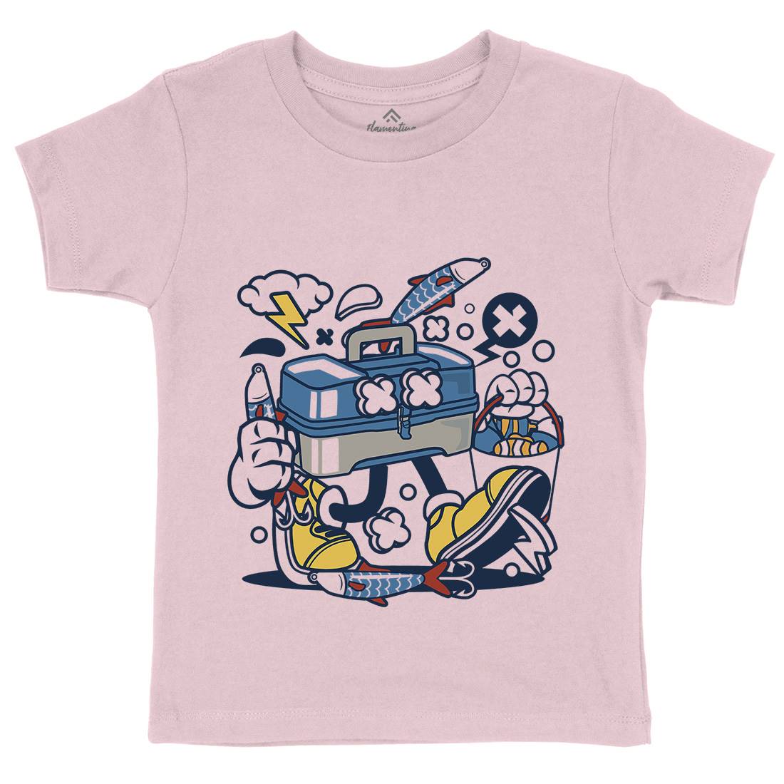 Box Kids Organic Crew Neck T-Shirt Fishing C110