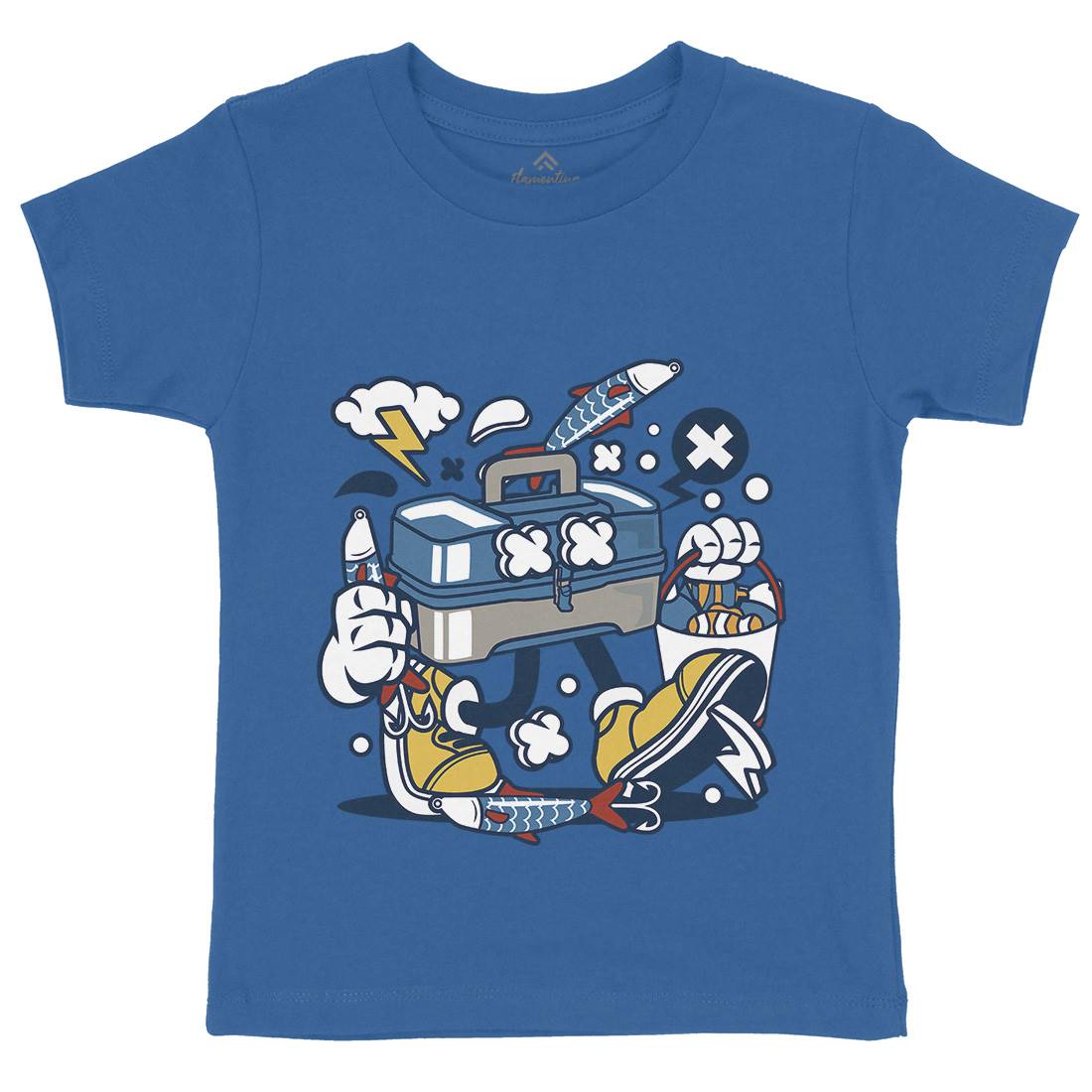 Box Kids Organic Crew Neck T-Shirt Fishing C110