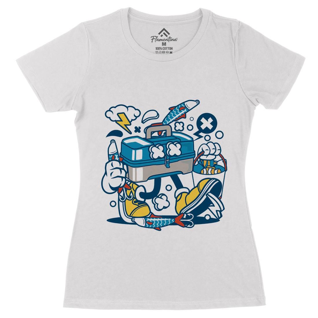 Box Womens Organic Crew Neck T-Shirt Fishing C110