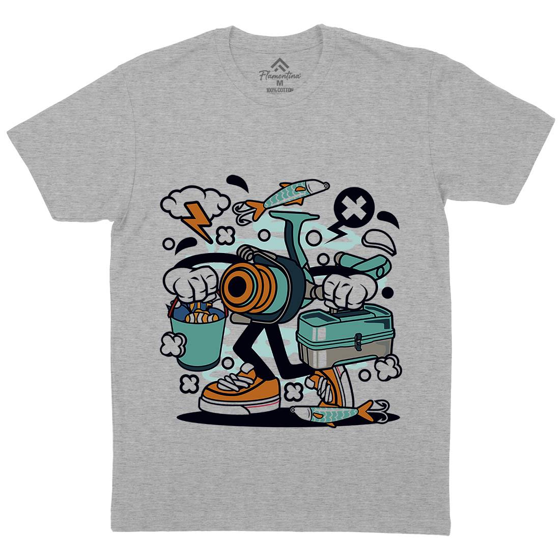 Tools Mens Organic Crew Neck T-Shirt Fishing C111