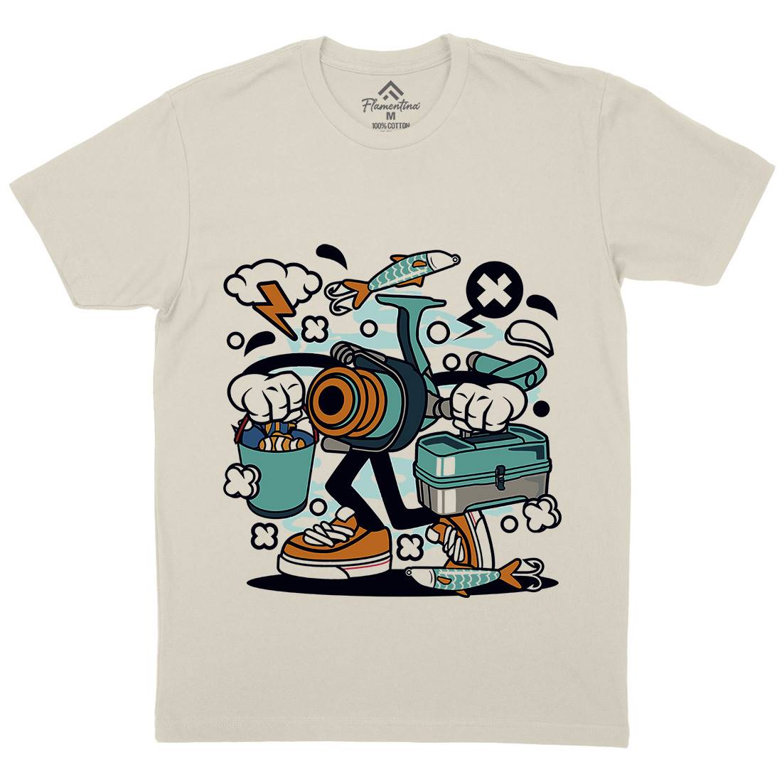 Tools Mens Organic Crew Neck T-Shirt Fishing C111