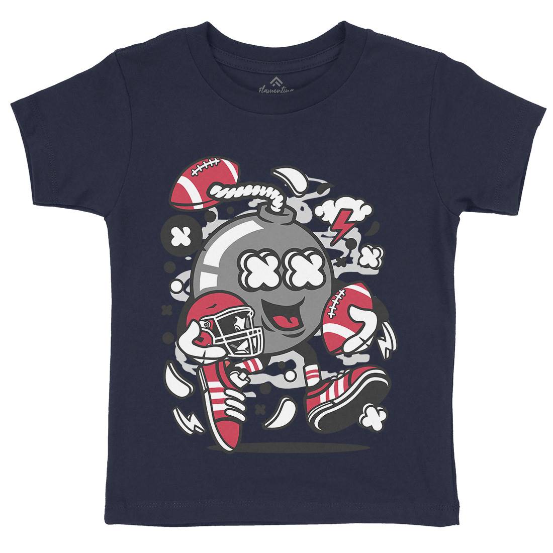 Football Bomb Kids Organic Crew Neck T-Shirt Sport C112