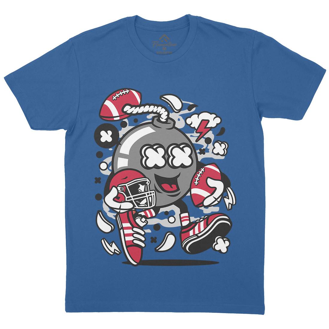Football Bomb Mens Crew Neck T-Shirt Sport C112