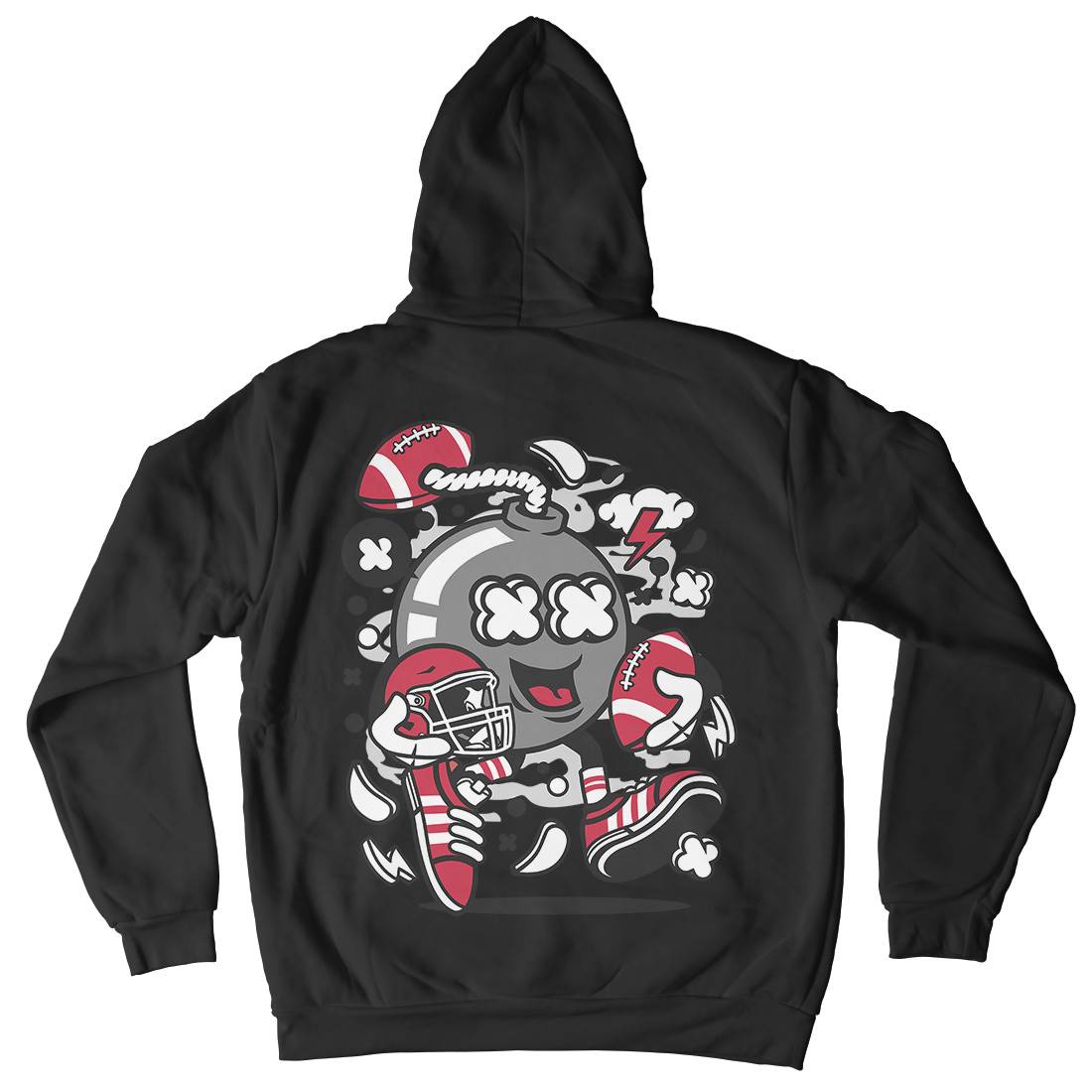 Football Bomb Mens Hoodie With Pocket Sport C112