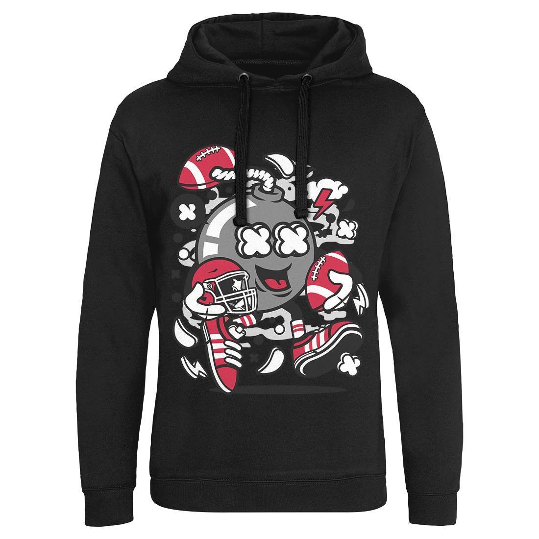 Football Bomb Mens Hoodie Without Pocket Sport C112