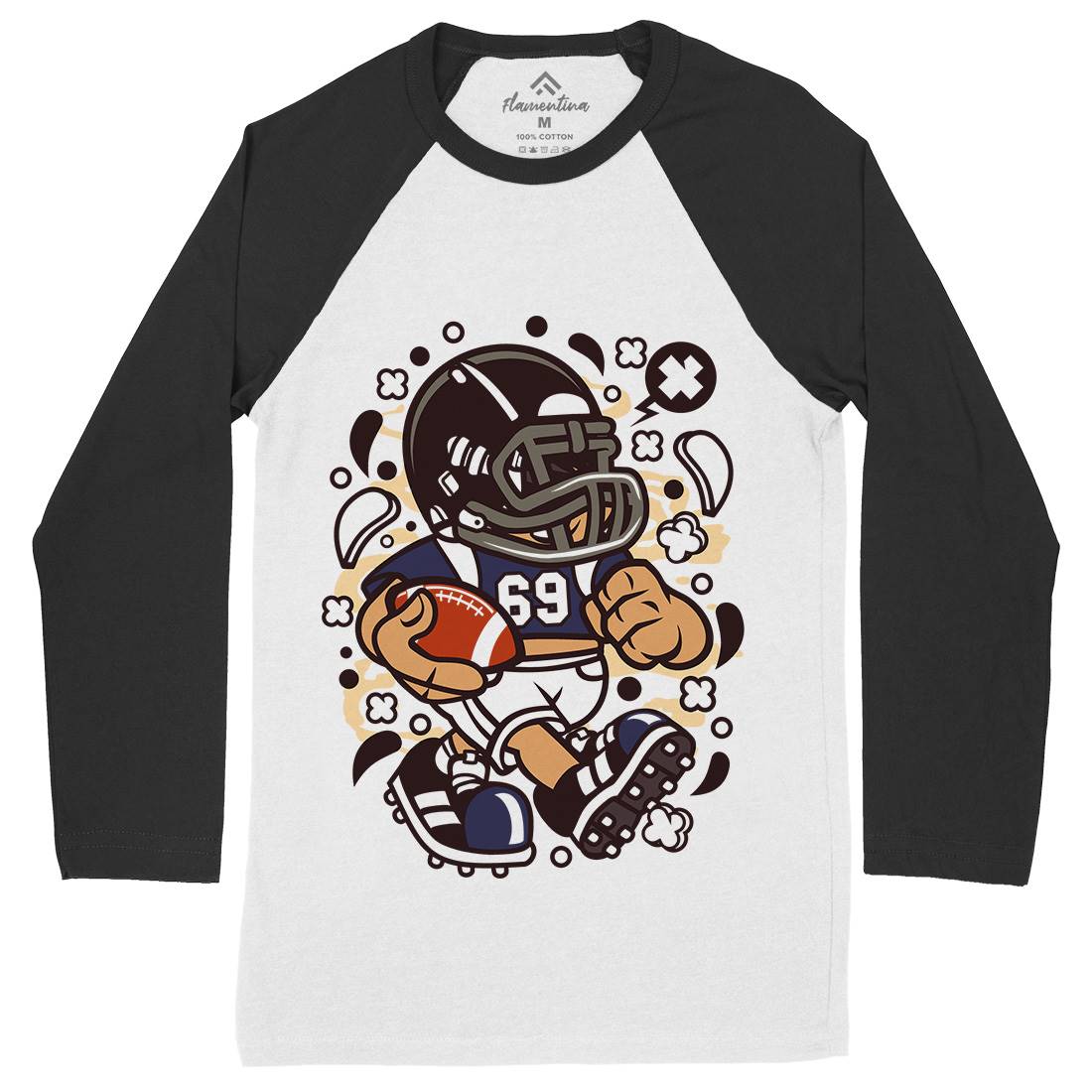 Football Kid Mens Long Sleeve Baseball T-Shirt Sport C113