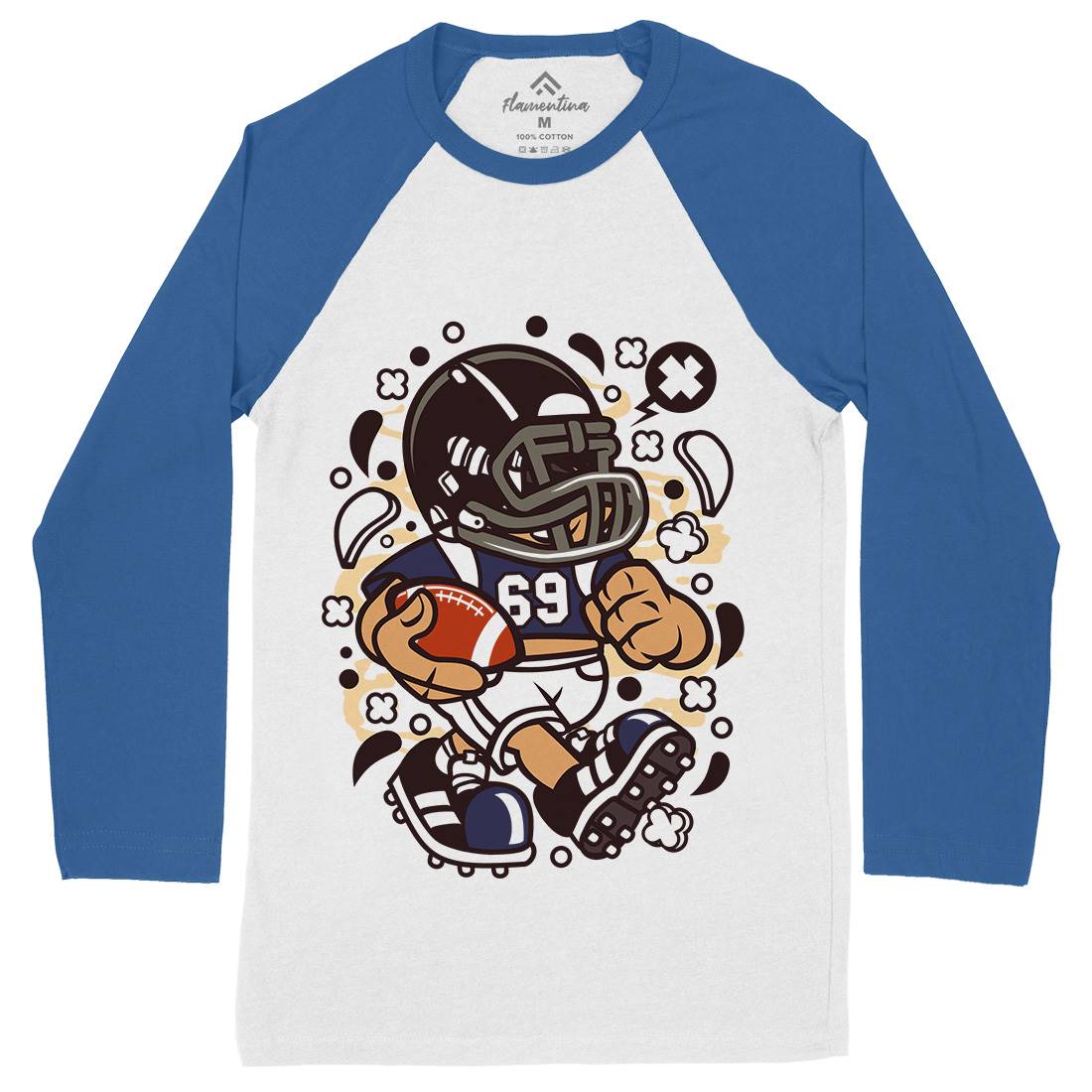 Football Kid Mens Long Sleeve Baseball T-Shirt Sport C113
