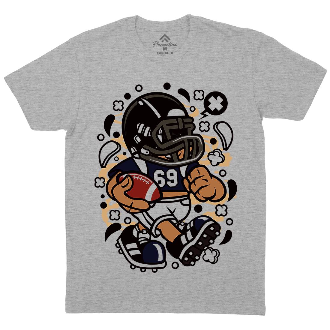 Football Kid Mens Organic Crew Neck T-Shirt Sport C113