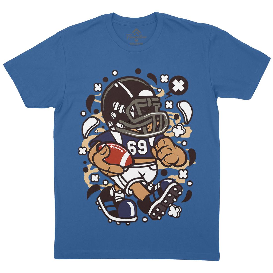 Football Kid Mens Organic Crew Neck T-Shirt Sport C113