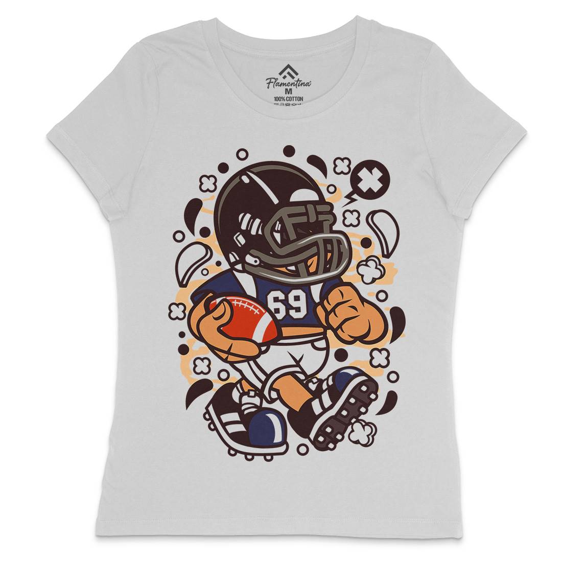 Football Kid Womens Crew Neck T-Shirt Sport C113