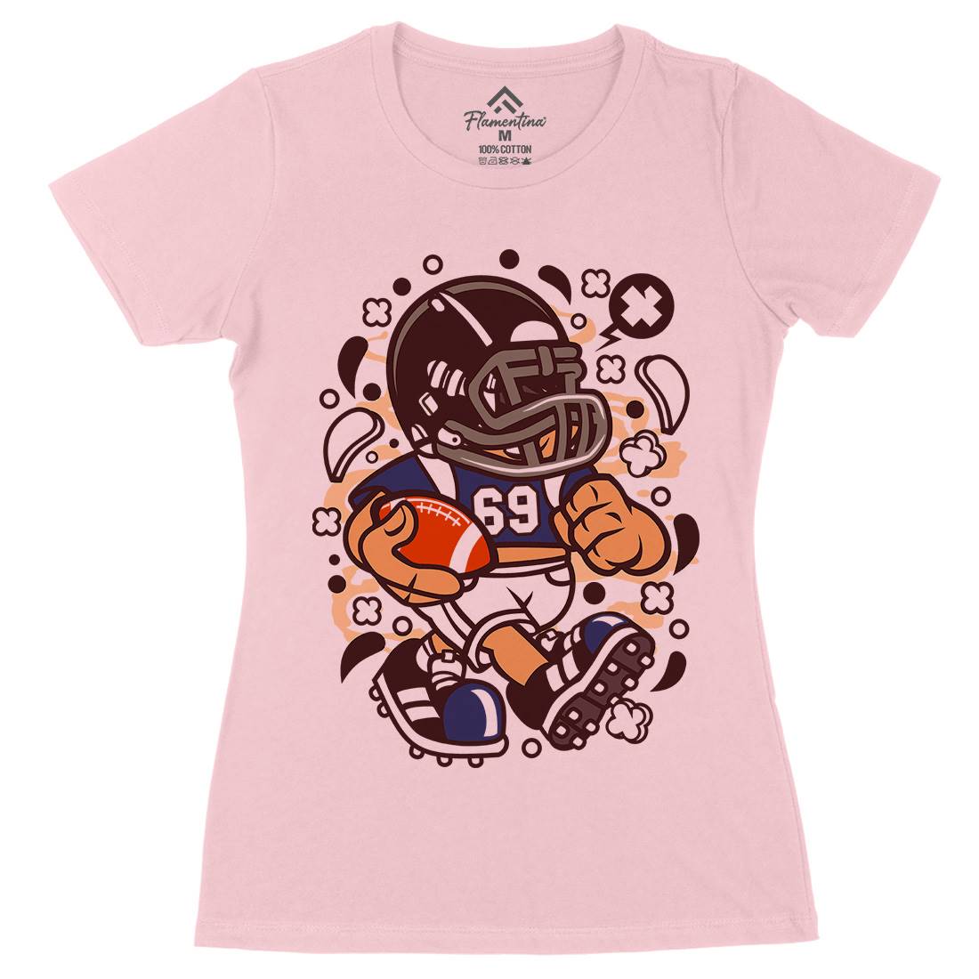Football Kid Womens Organic Crew Neck T-Shirt Sport C113