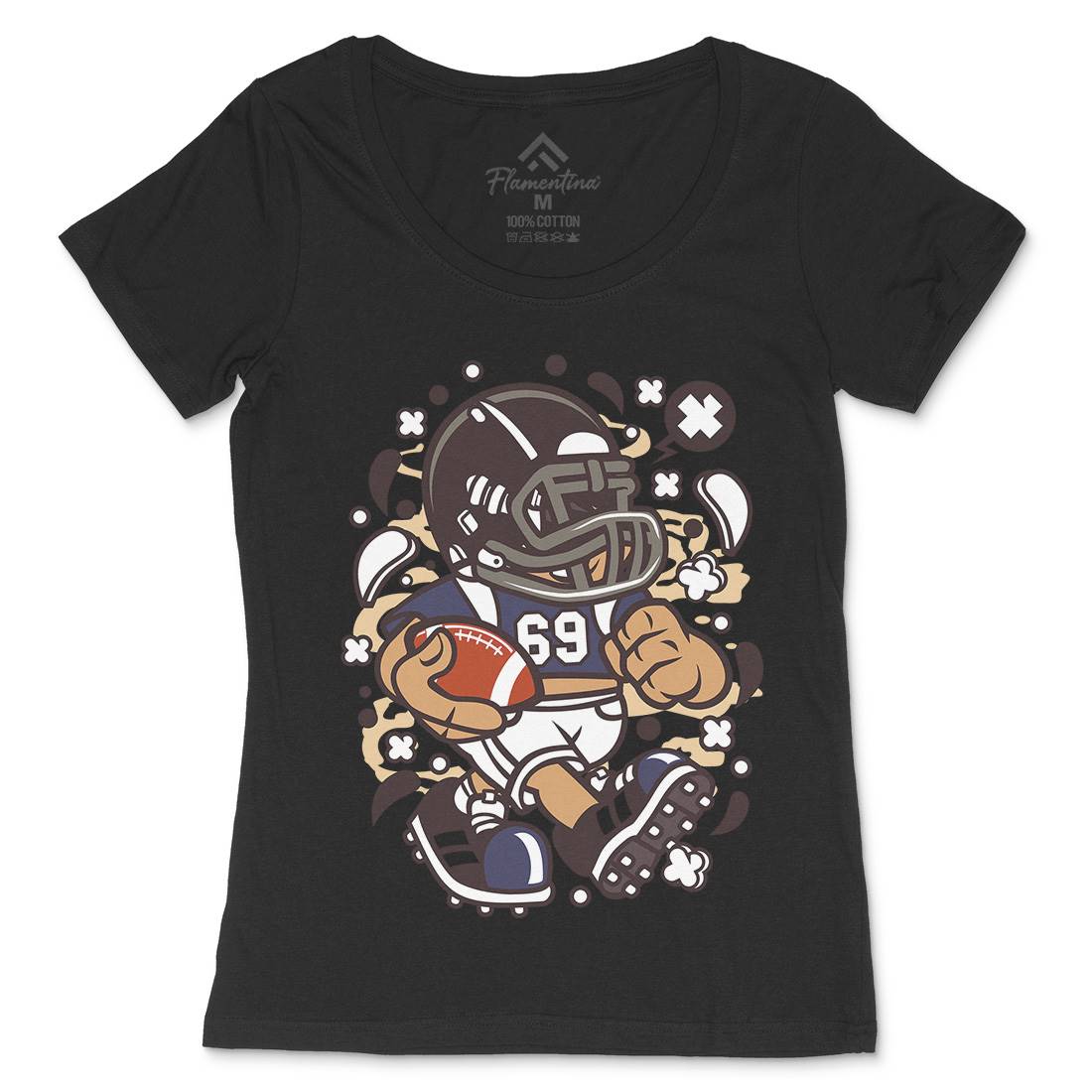 Football Kid Womens Scoop Neck T-Shirt Sport C113