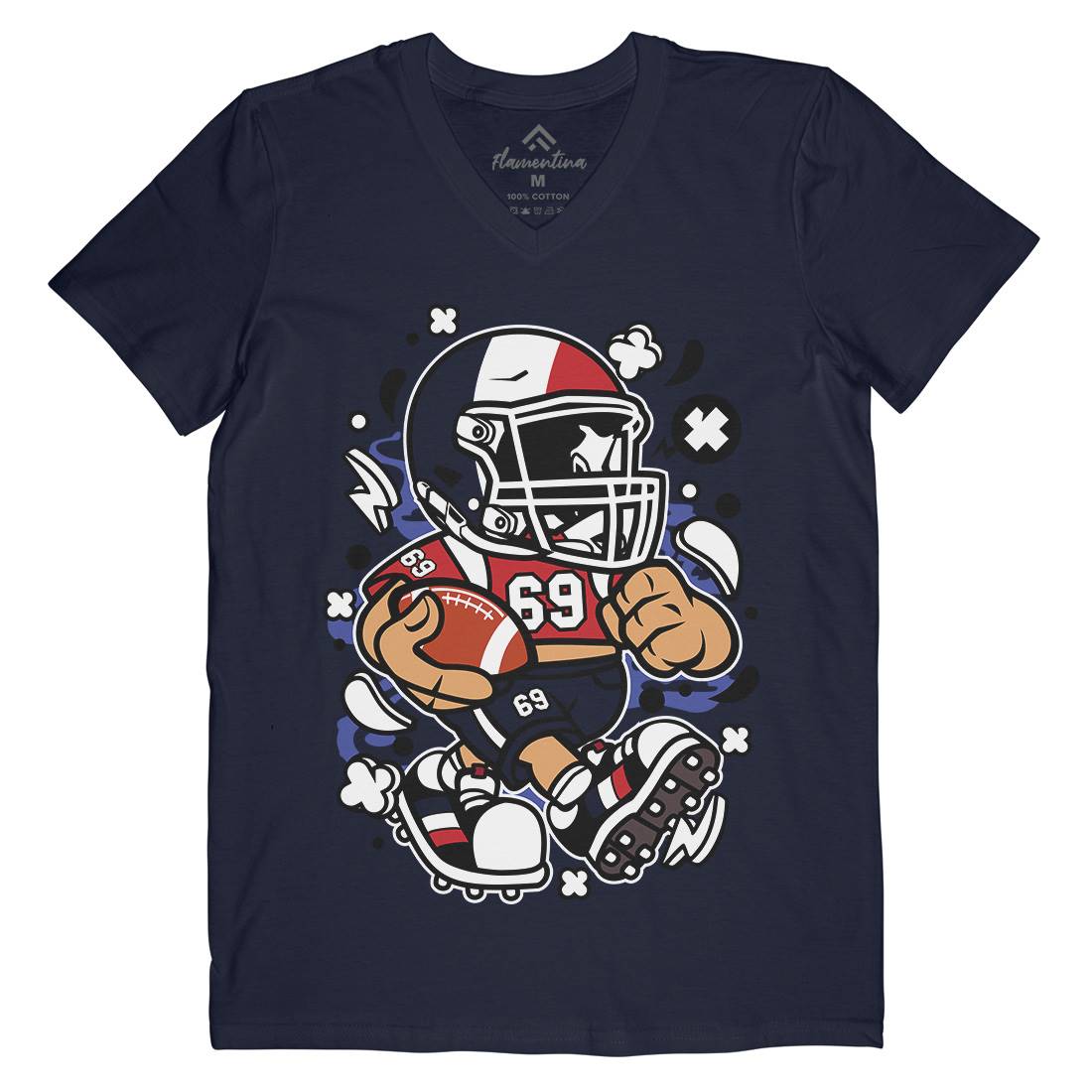 France Football Kid Mens Organic V-Neck T-Shirt Sport C115