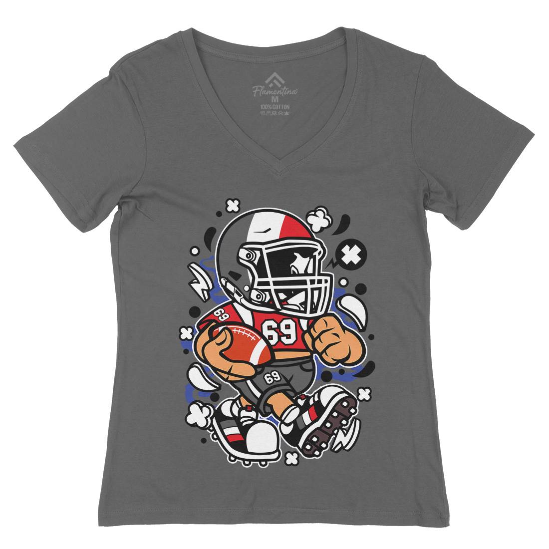 France Football Kid Womens Organic V-Neck T-Shirt Sport C115