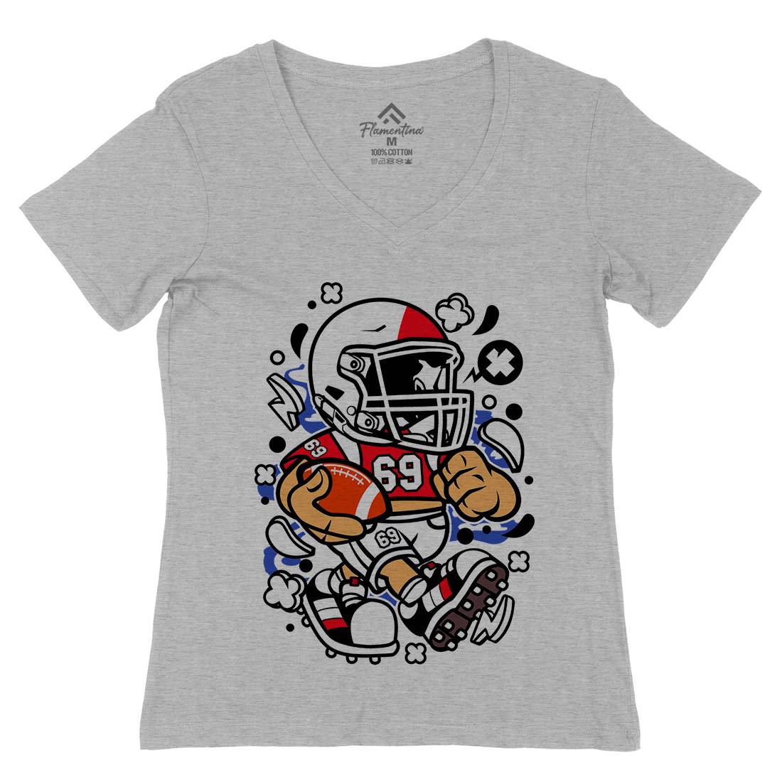 France Football Kid Womens Organic V-Neck T-Shirt Sport C115