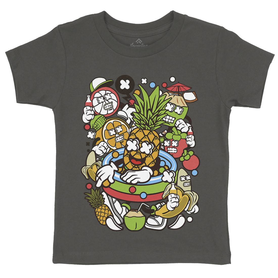 Fruit Party Kids Crew Neck T-Shirt Food C117