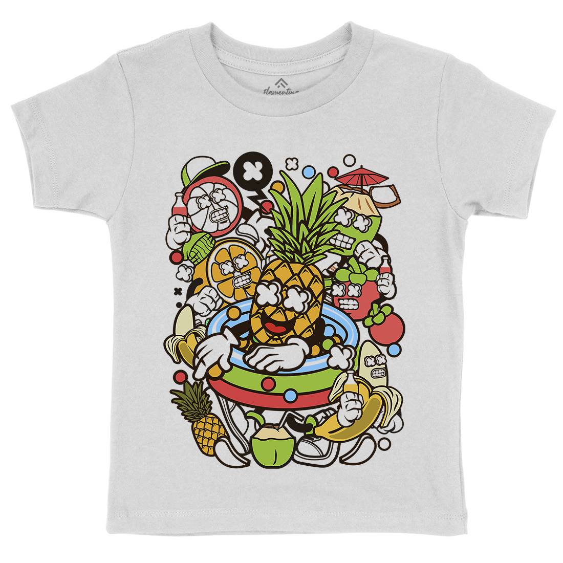 Fruit Party Kids Crew Neck T-Shirt Food C117