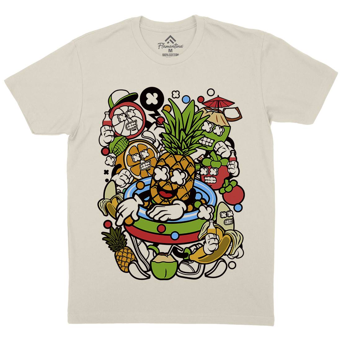 Fruit Party Mens Organic Crew Neck T-Shirt Food C117