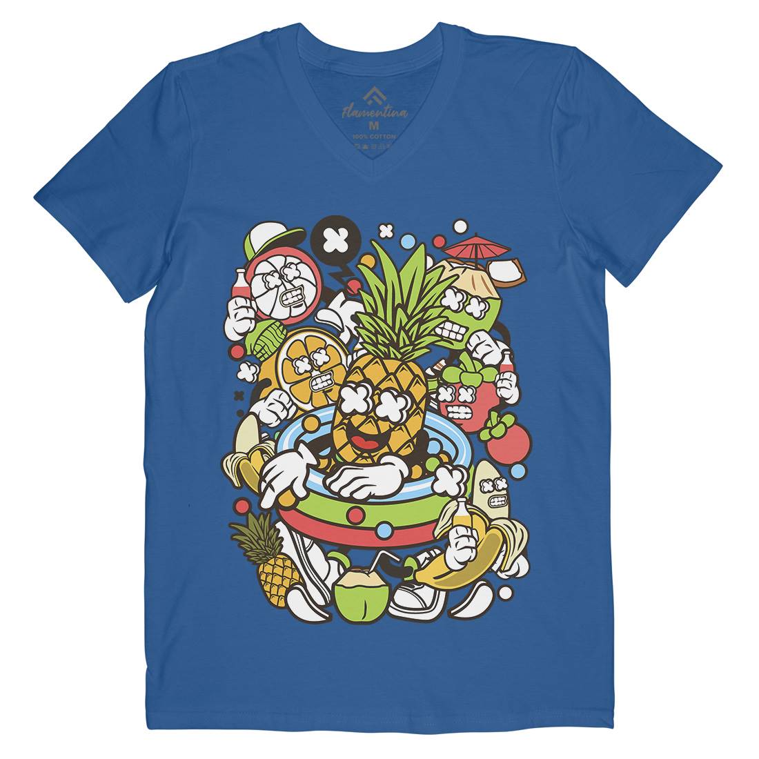 Fruit Party Mens V-Neck T-Shirt Food C117