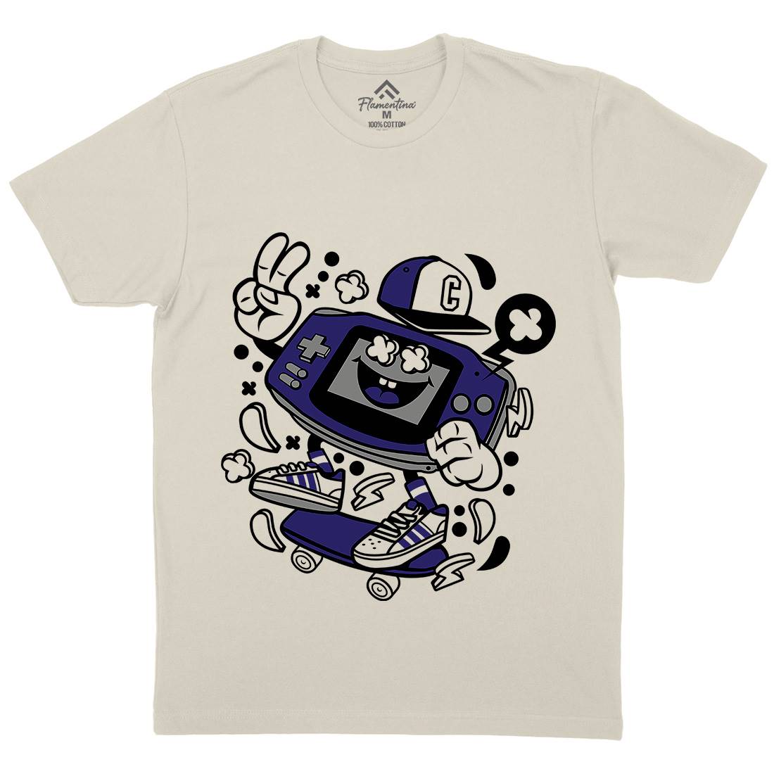 Game Kid Skater Mens Organic Crew Neck T-Shirt Skate C118
