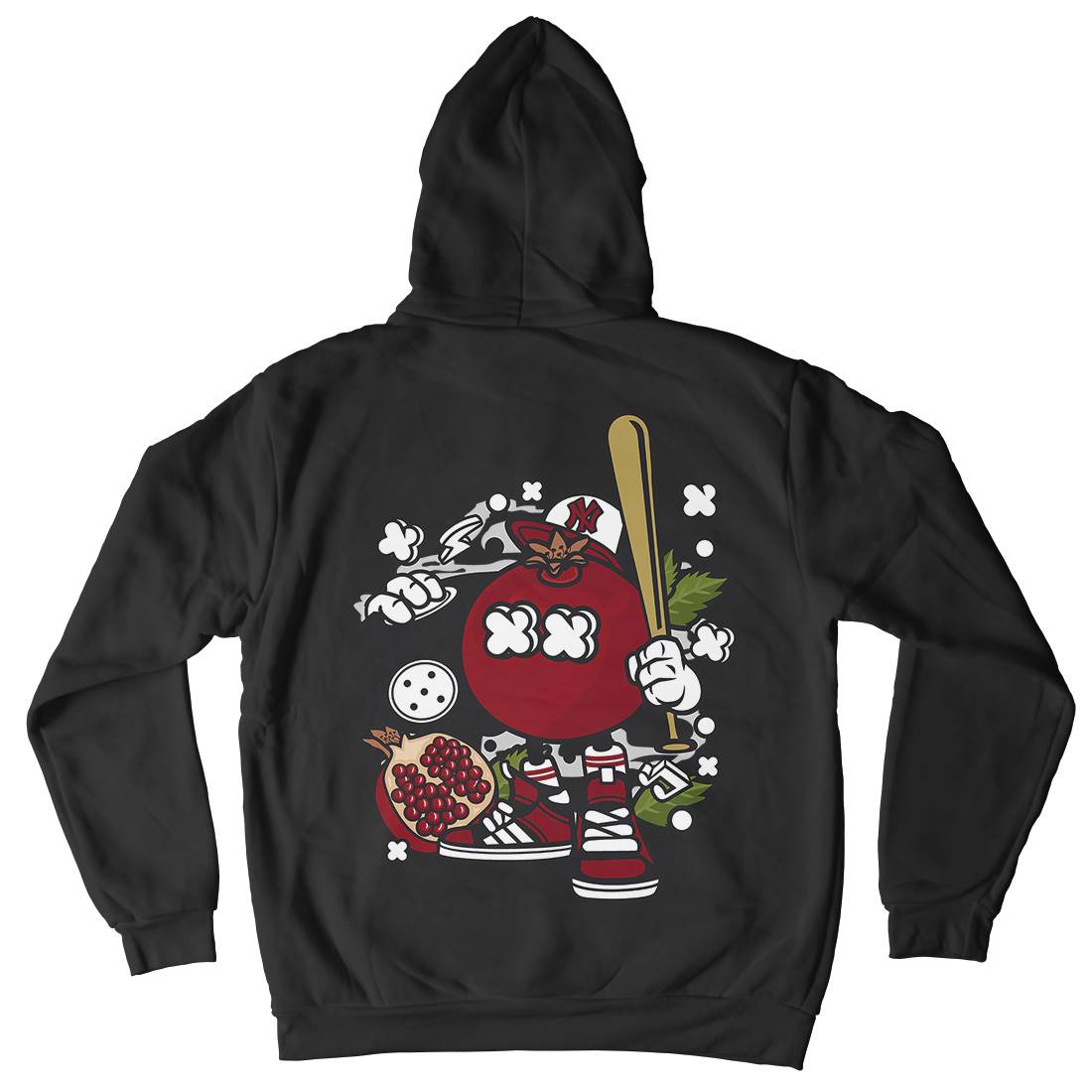 Pomegranate Mens Hoodie With Pocket Food C119