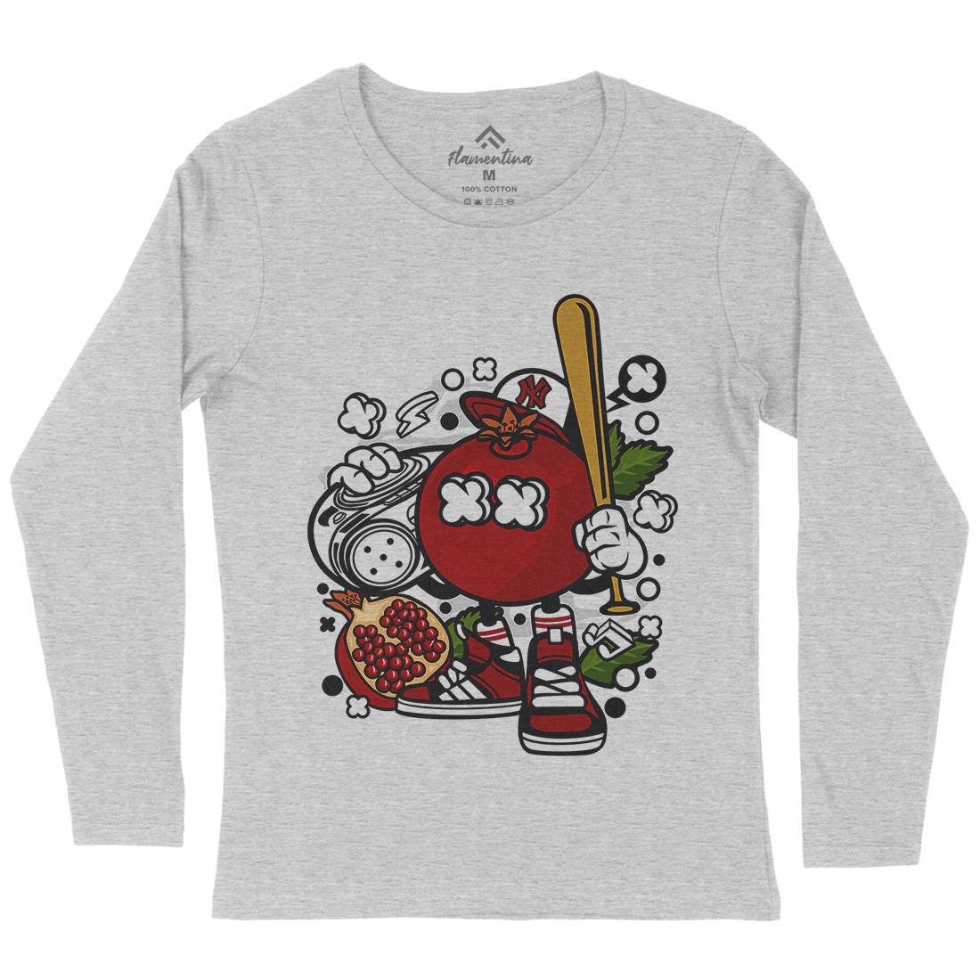 Pomegranate Womens Long Sleeve T-Shirt Food C119