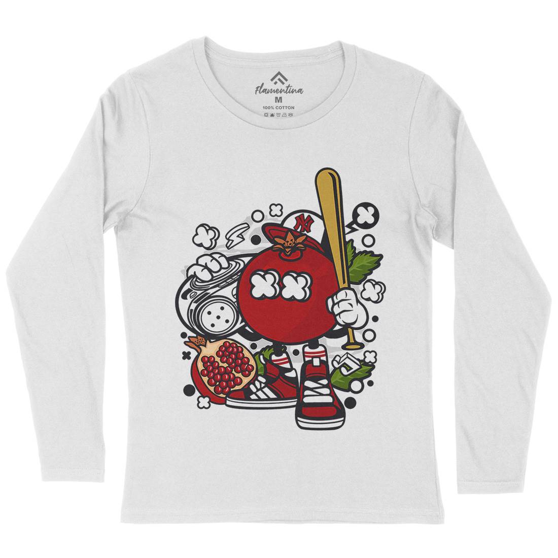 Pomegranate Womens Long Sleeve T-Shirt Food C119
