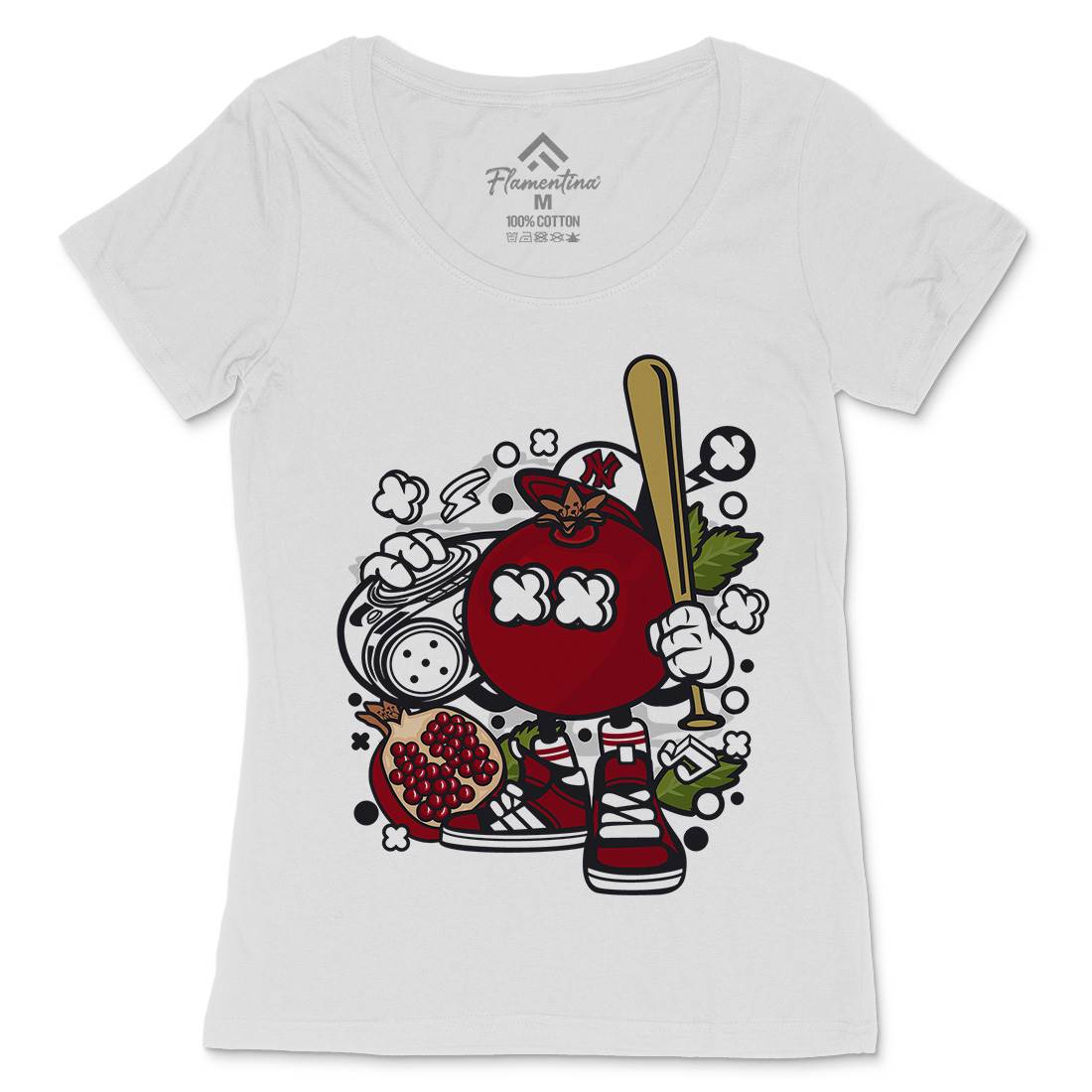 Pomegranate Womens Scoop Neck T-Shirt Food C119