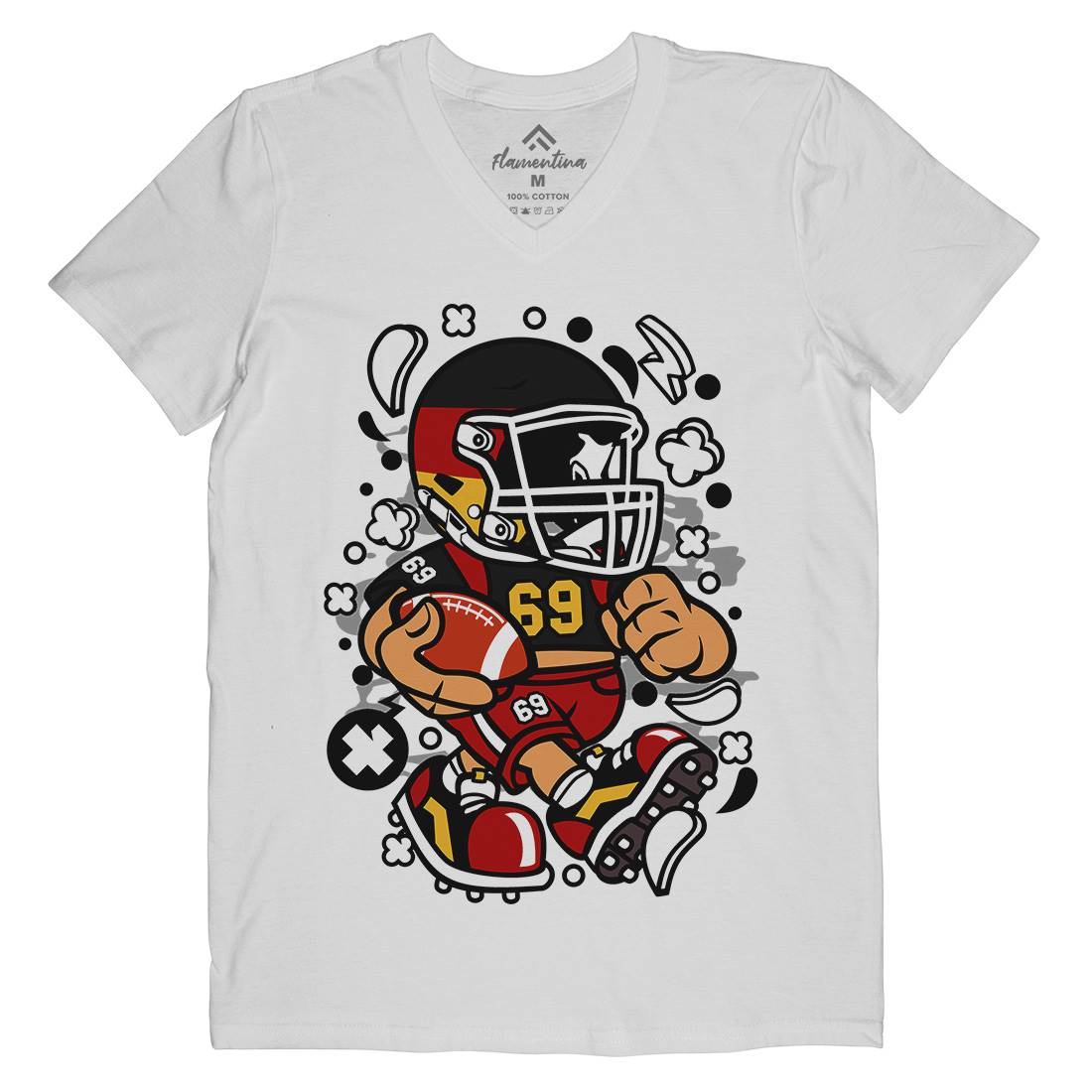 Germany Football Kid Mens Organic V-Neck T-Shirt Sport C120