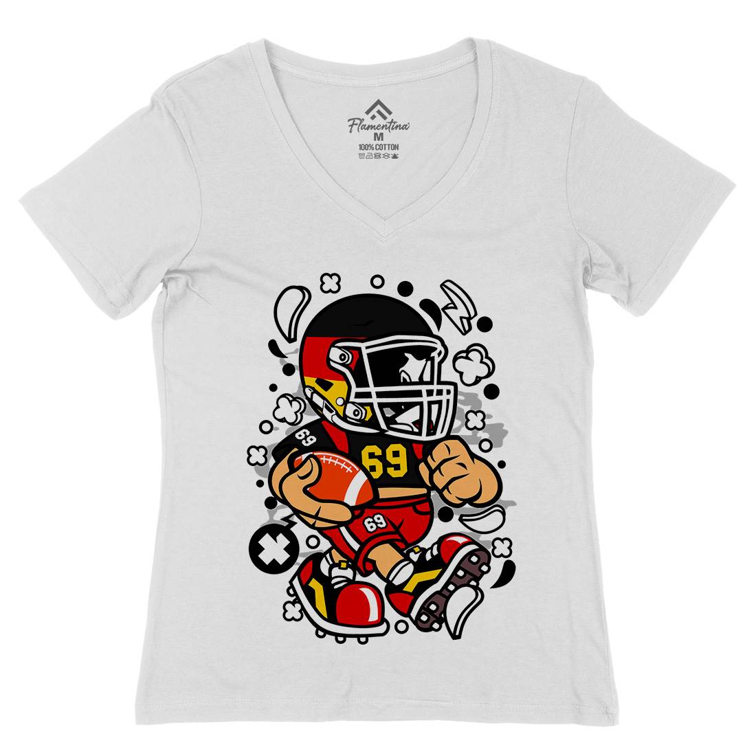 Germany Football Kid Womens Organic V-Neck T-Shirt Sport C120