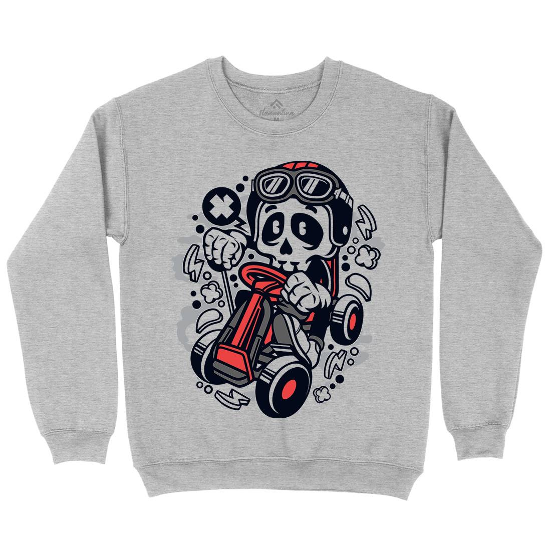 Go-Kart Skull Kids Crew Neck Sweatshirt Sport C124