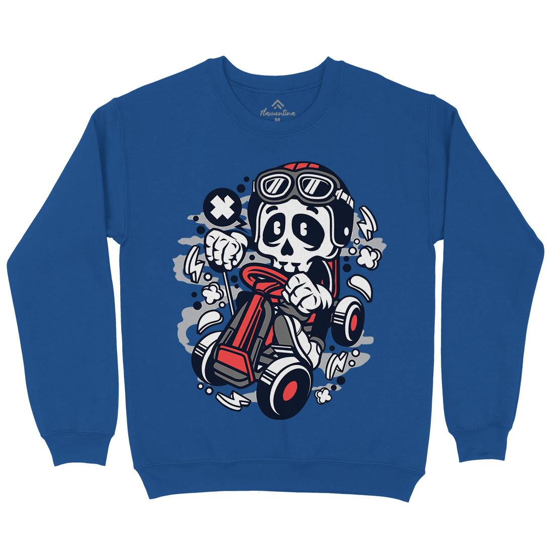 Go-Kart Skull Kids Crew Neck Sweatshirt Sport C124