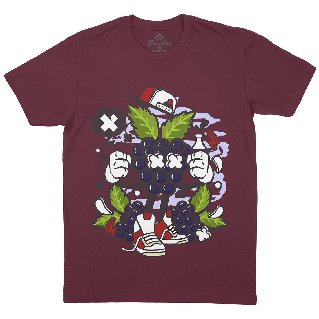 Grape Mens Organic Crew Neck T-Shirt Food C128