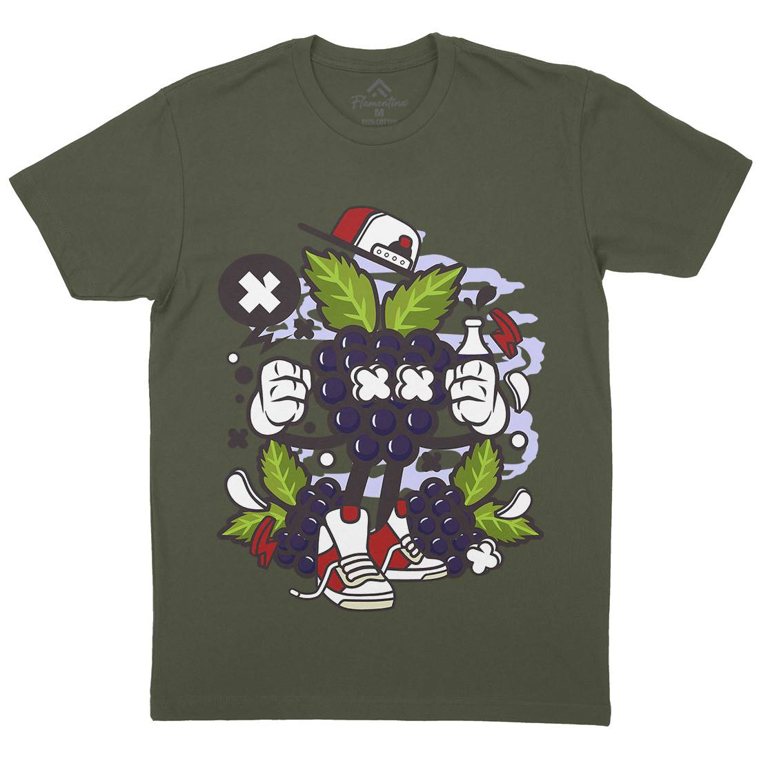 Grape Mens Organic Crew Neck T-Shirt Food C128