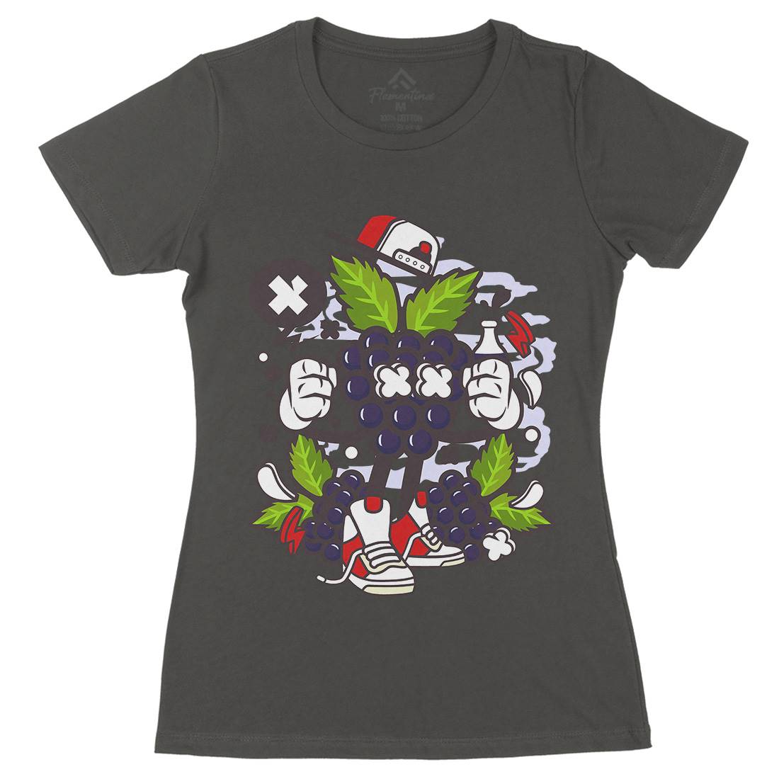 Grape Womens Organic Crew Neck T-Shirt Food C128